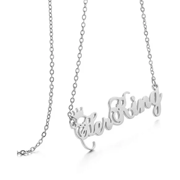 🌼3/$13🌼BUNDLE DEAL! Custom “Her King” Name 18K Plated Necklace - Picture 7 of 7